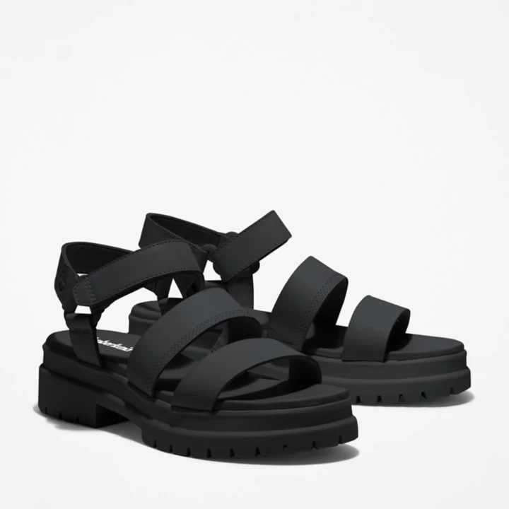 Sandale London Vibe à trois brides pour femme en noir
