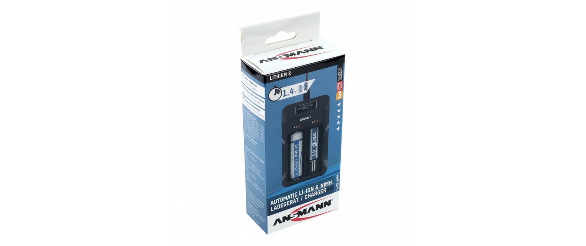 Ladegerät Lithium 2 USB-CLadegerät für 1-2 Li-Ion Akkus oder 1-2 NiMH Akkus