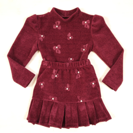 Pearly bow & skirt set - bordeaux