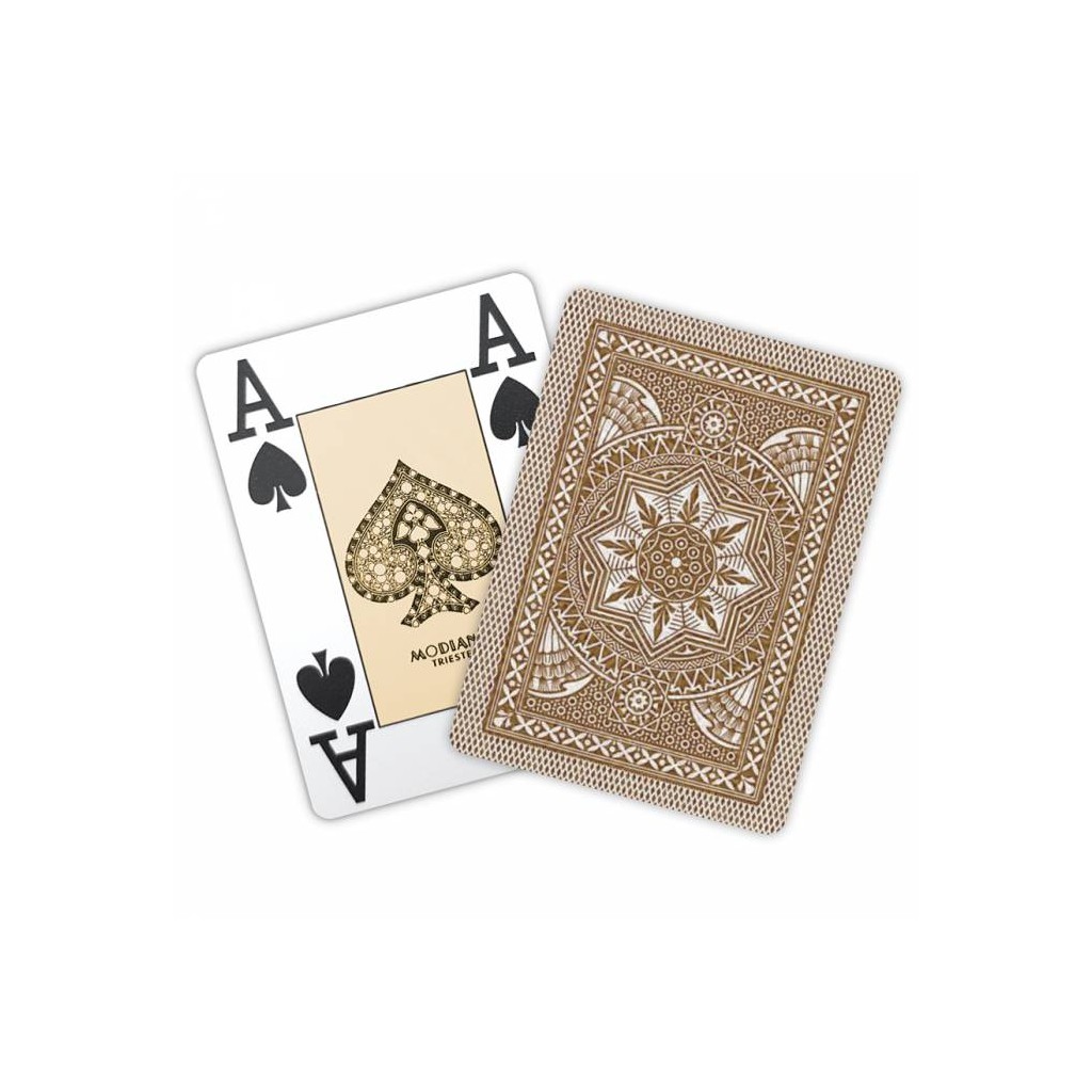 Jeu de 54 cartes Modiano format poker - Marron
