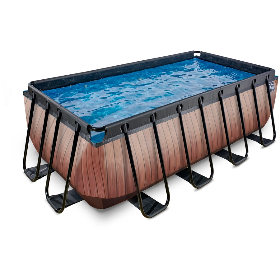 EXIT Frame Pool 4x2x1.22m (12v Sandfilter)– Holz Optik