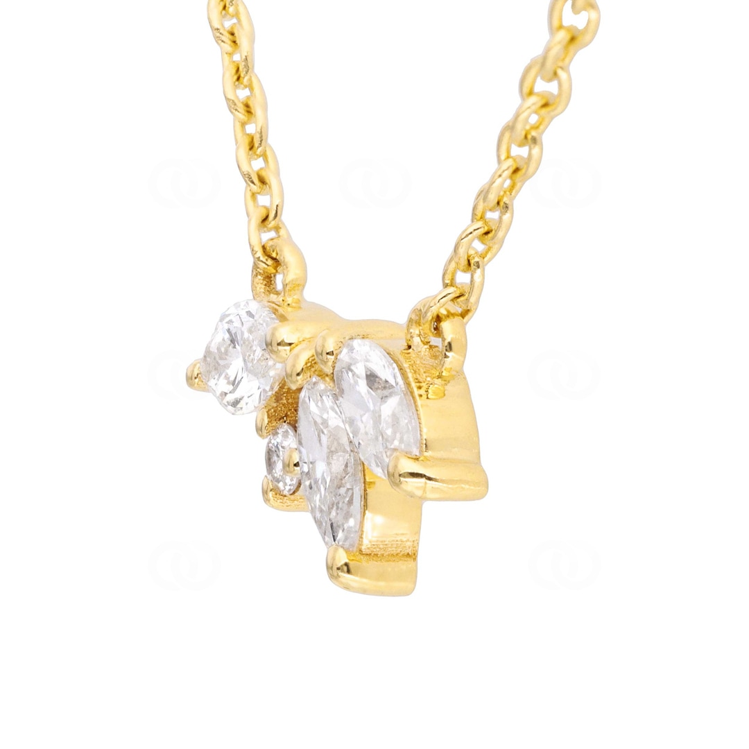 Collier mit Anhänger 750/18 K Gelbgold mit Diamant 0.35 ct H/si