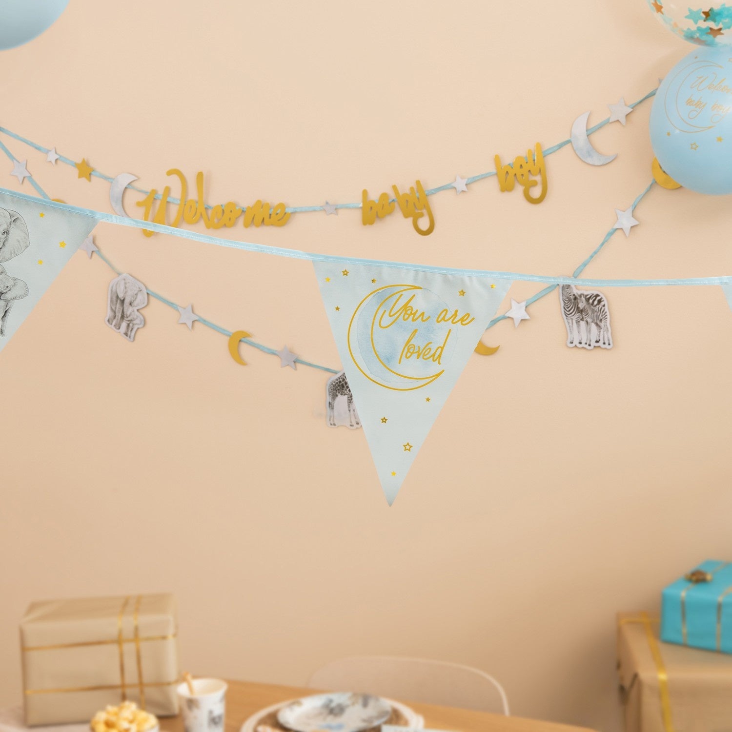 Safari Slinger Blauw Geboorte 6m