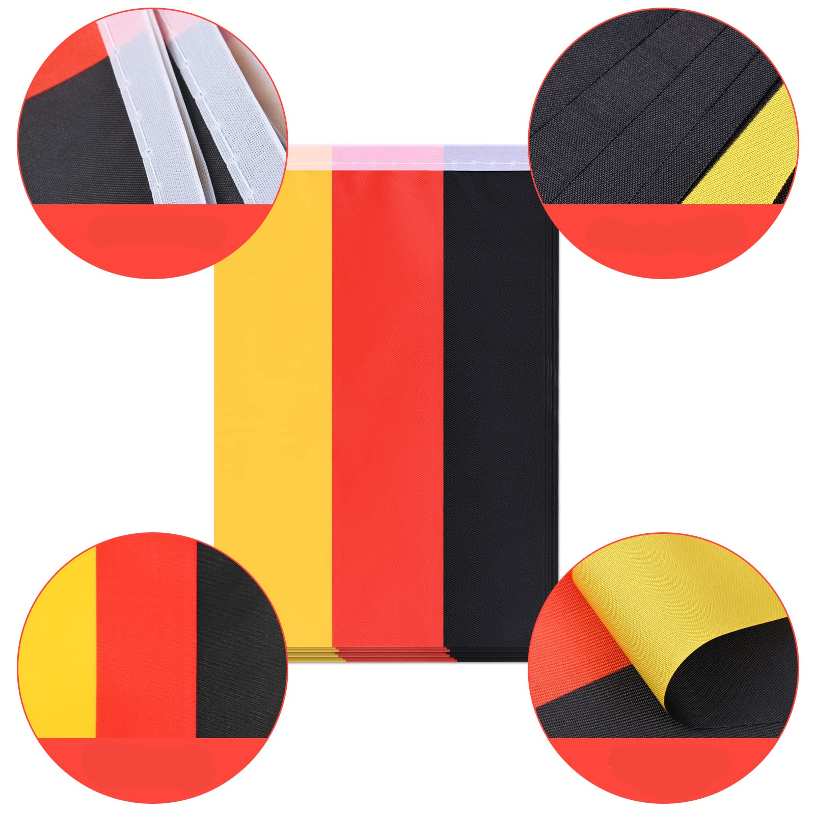 (10m) Stoff Flaggen Girlande Fussball EM Party Deko Accessoire Fahnen Banner - Deutschland