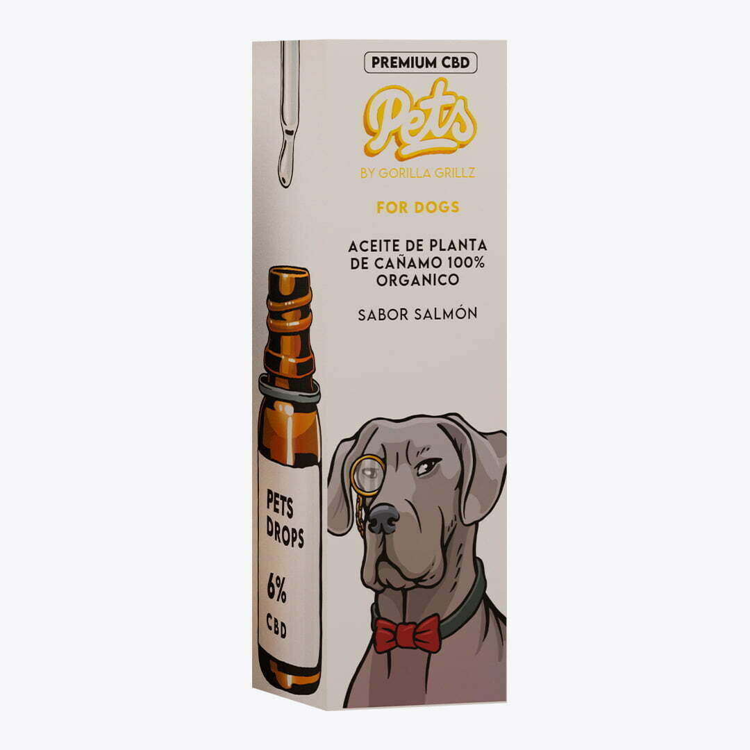 Óleo de CBD 6% para cães, sabor salmão.