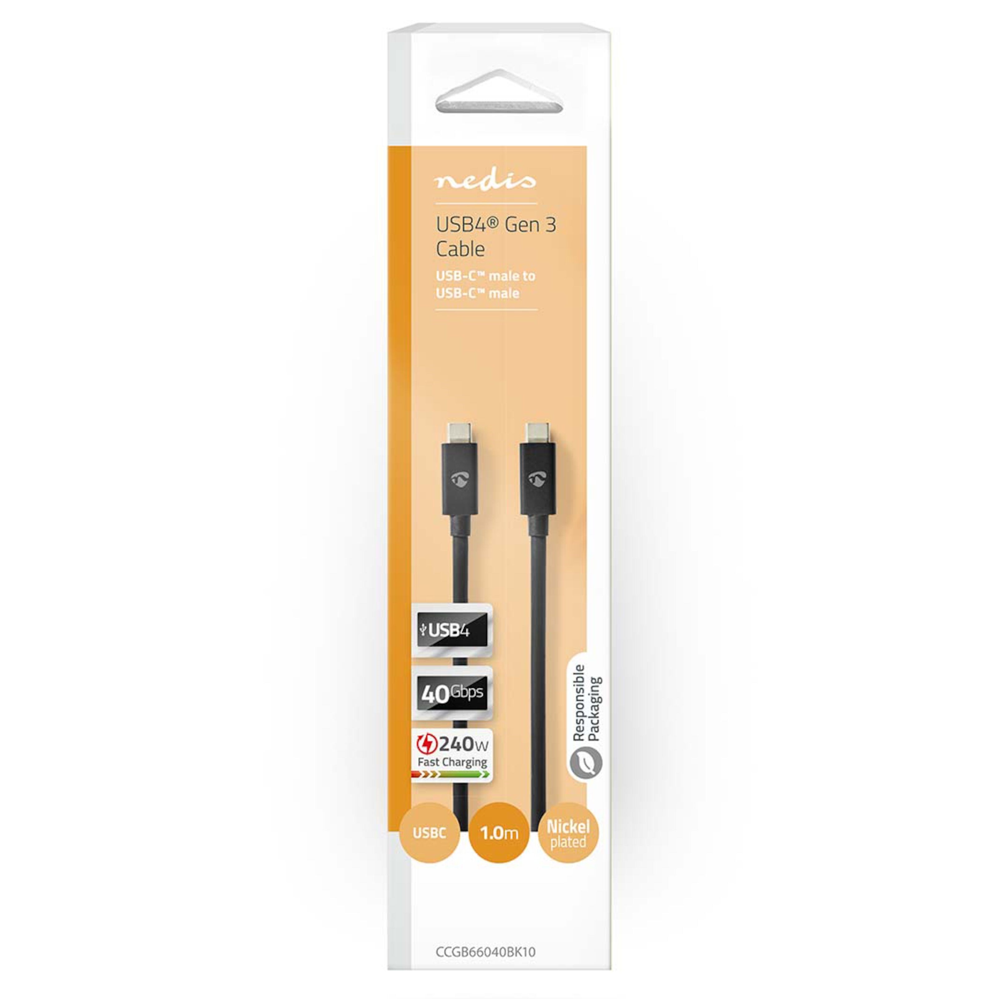 Nedis USB-C 4.0 Gen 3x2-kabel 1 m