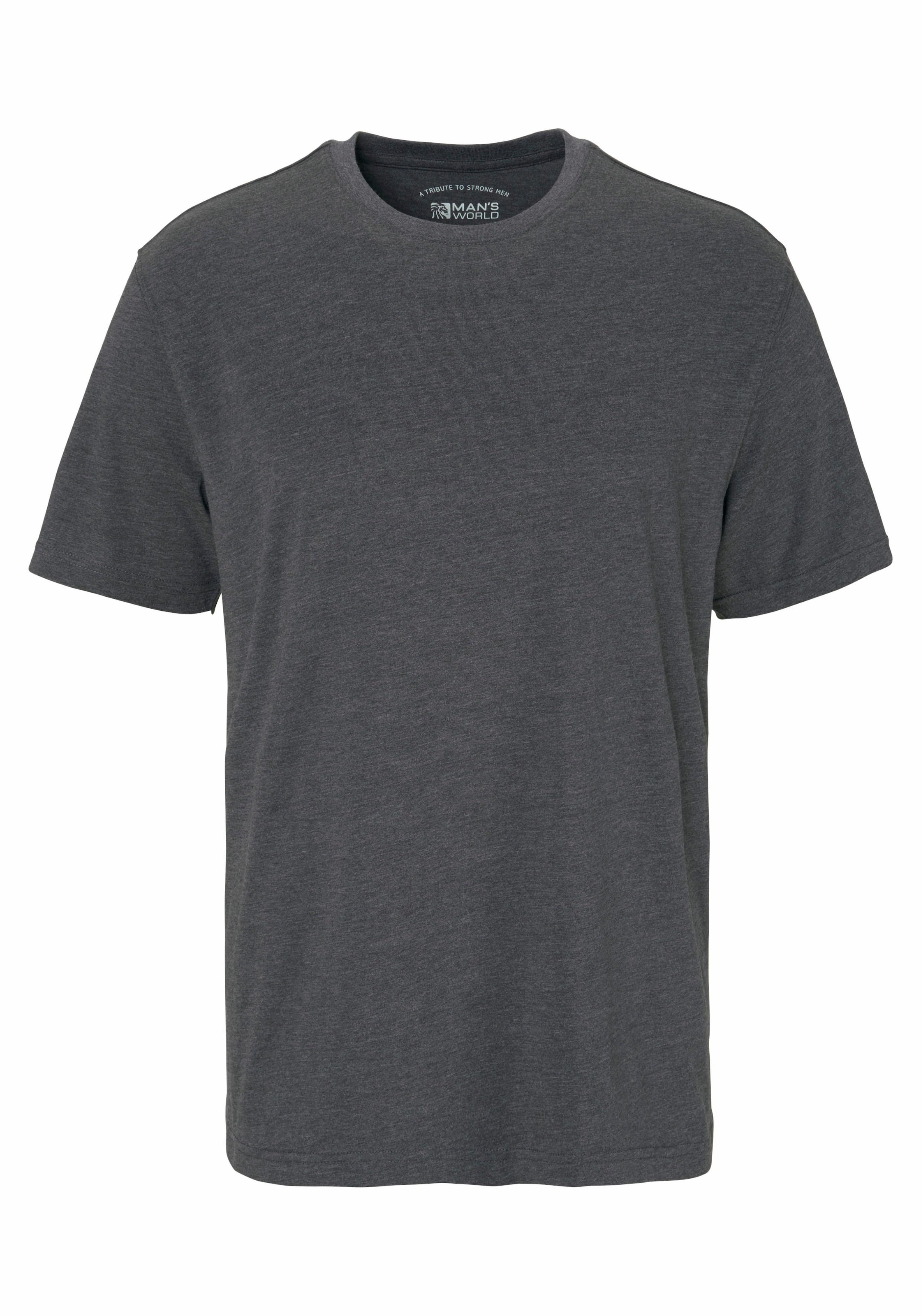 Man's World Rundhalsshirt , Kurzarm,  Basic-Stil,  aus Baumwollmischung,  2er-Pack