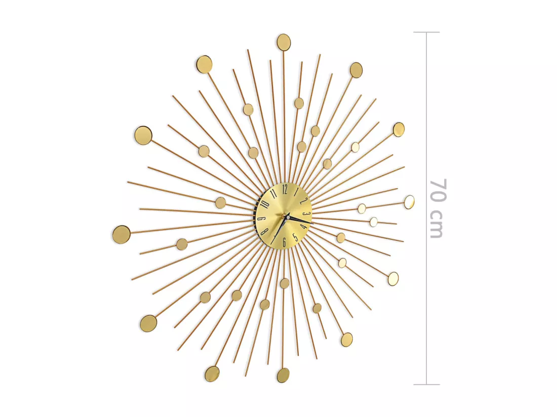 Horloge murale Métal 70 cm Doré