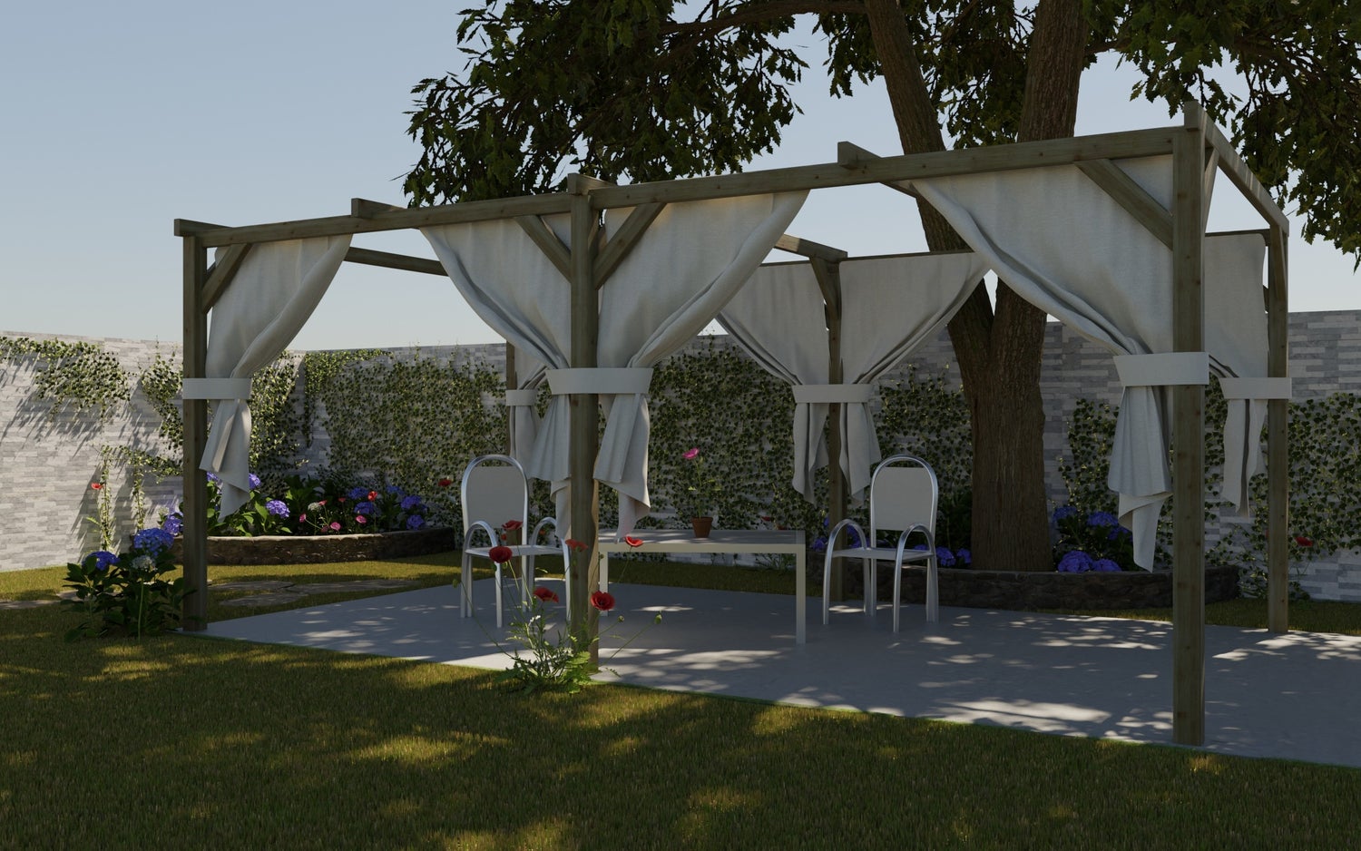 Carport garage dak 3x5,10 m - 15,30 m2