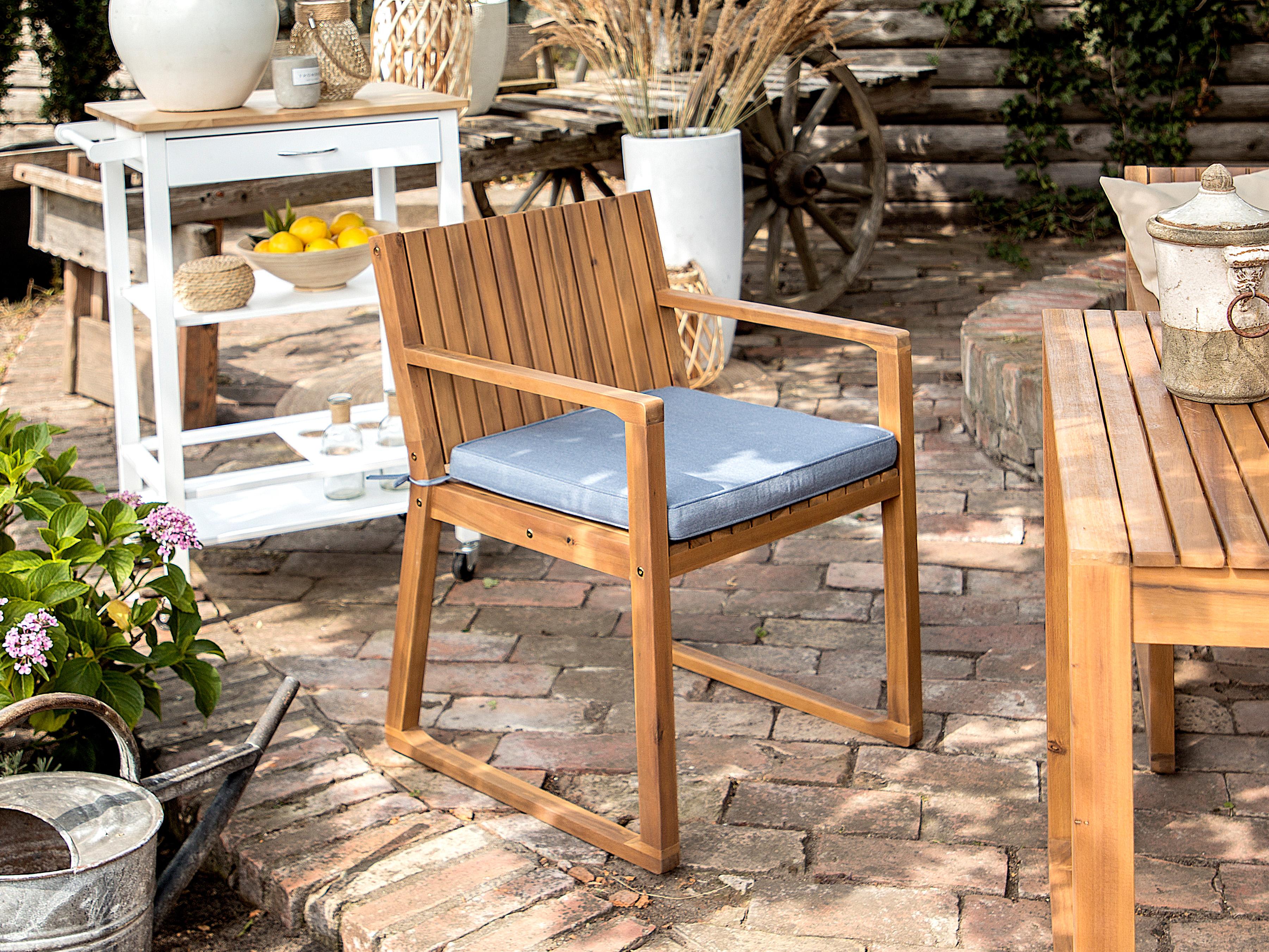Set van 8 tuinzitkussens SASSARI 46 x 46 cm Blauw