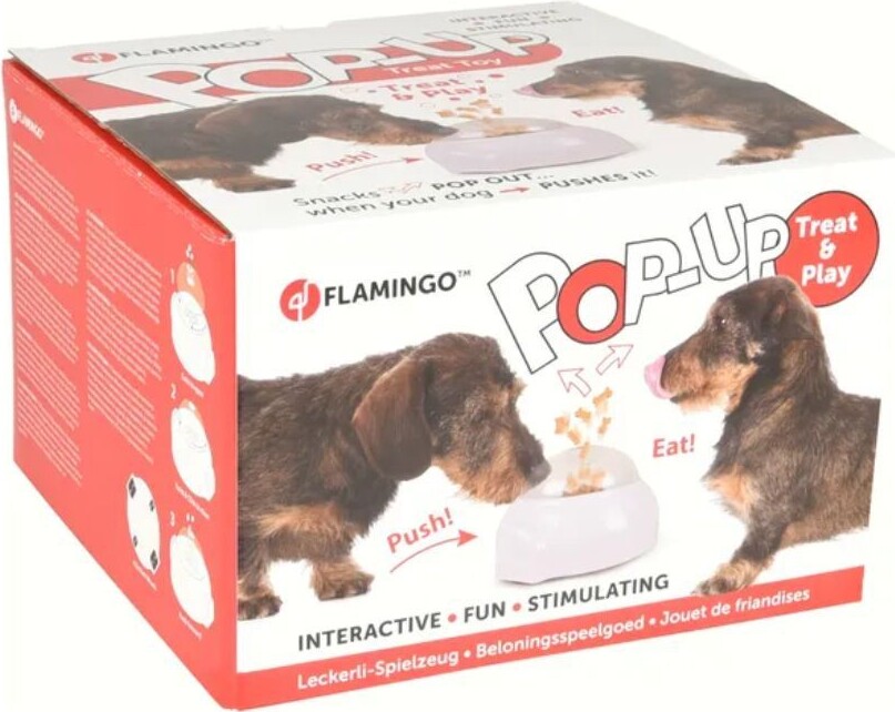 Flamingo - Pop Up Hundelegetøj Til Godbidder