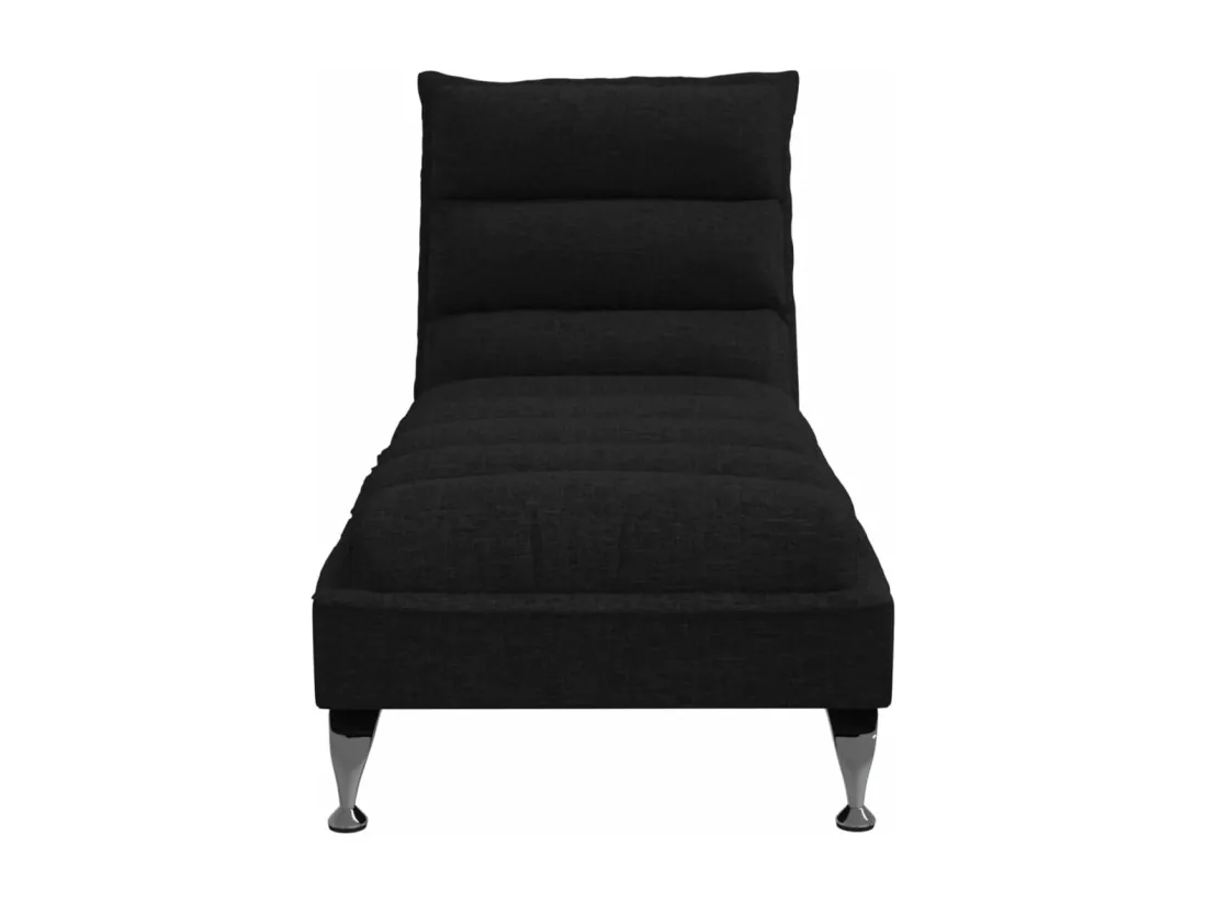 Chaise longue avec coussins noir tissu