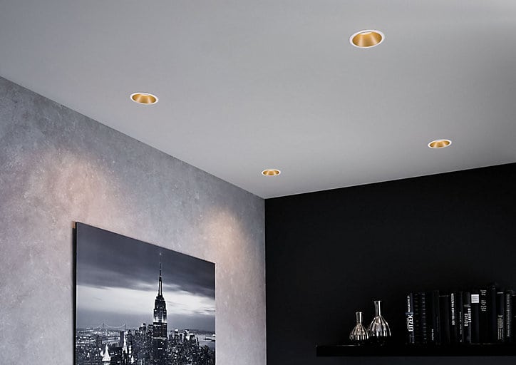 3 spots encastrables Cole LED intégrée blanc chaud IP44 3x470lm Ø8cm doré finition blanche Paulmann