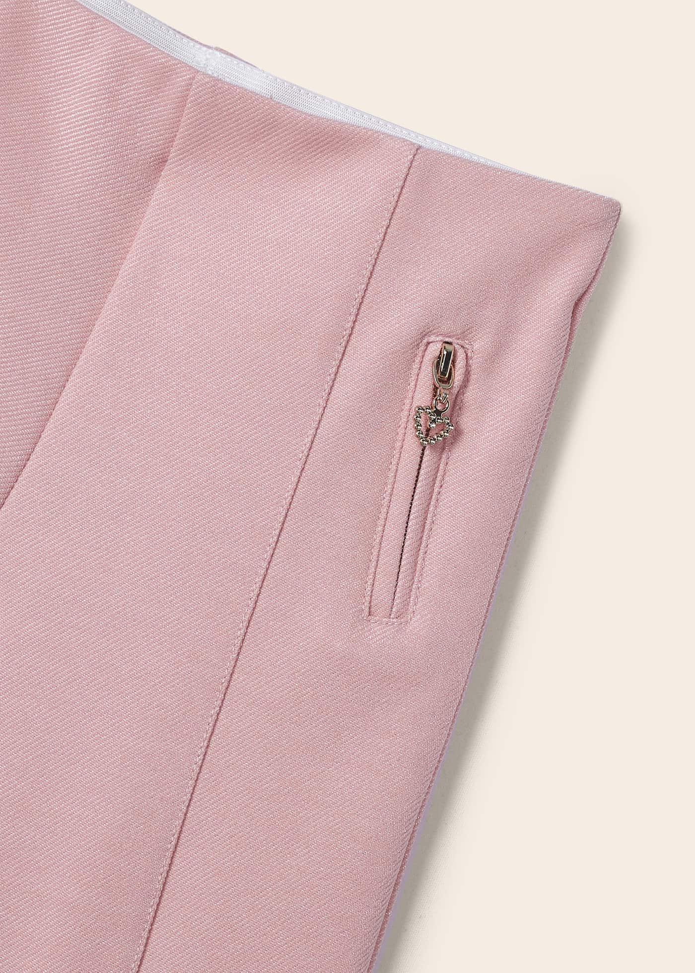 Calças compridas femininas com bolsos decorativos