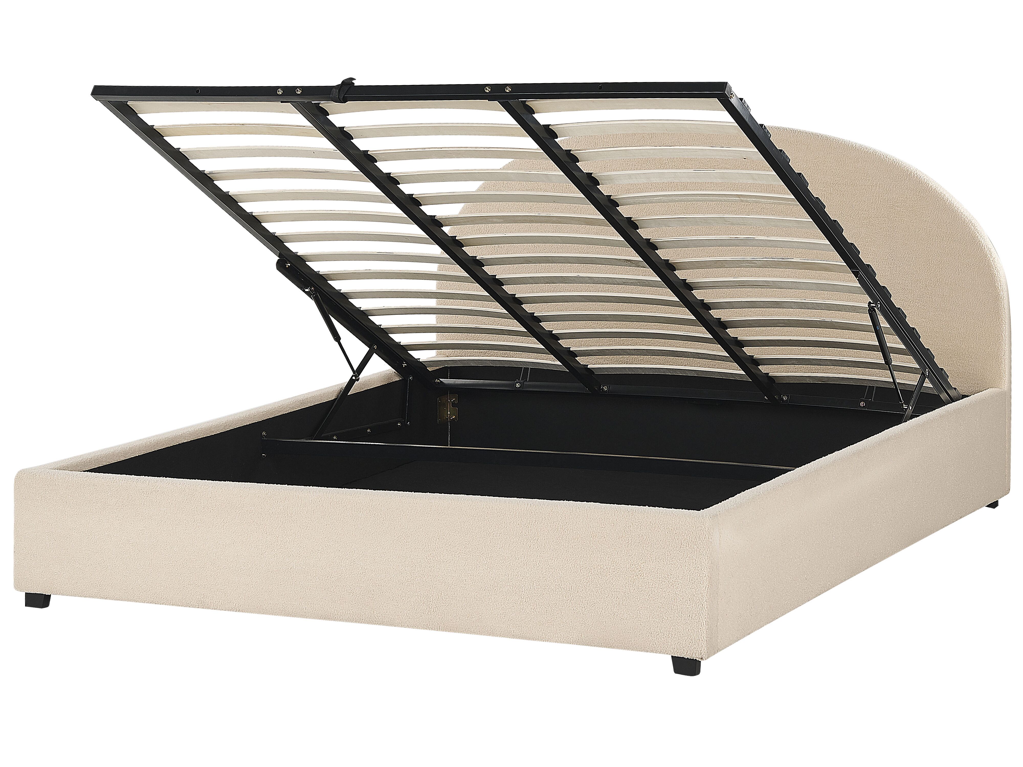 Bed met opbergruimte Bouclé VAUCLUSE 180 x 200 cm Beige