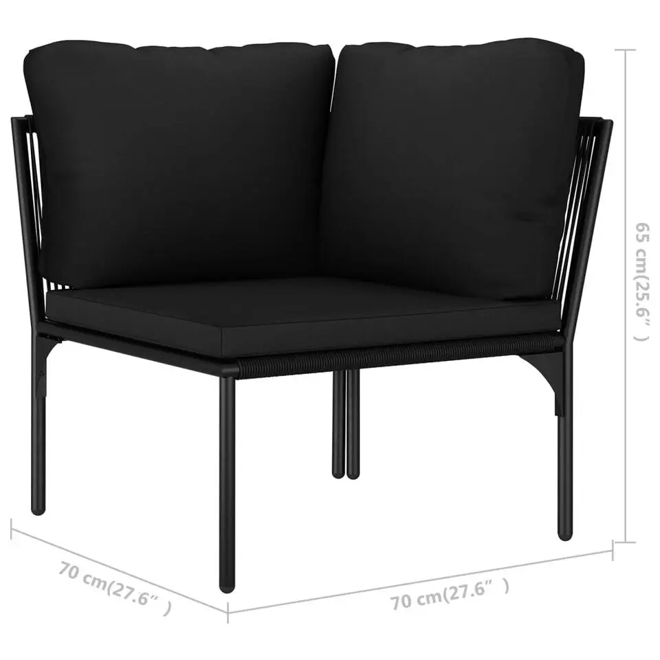 vidaXL - Loungeset - Zwart - PVC