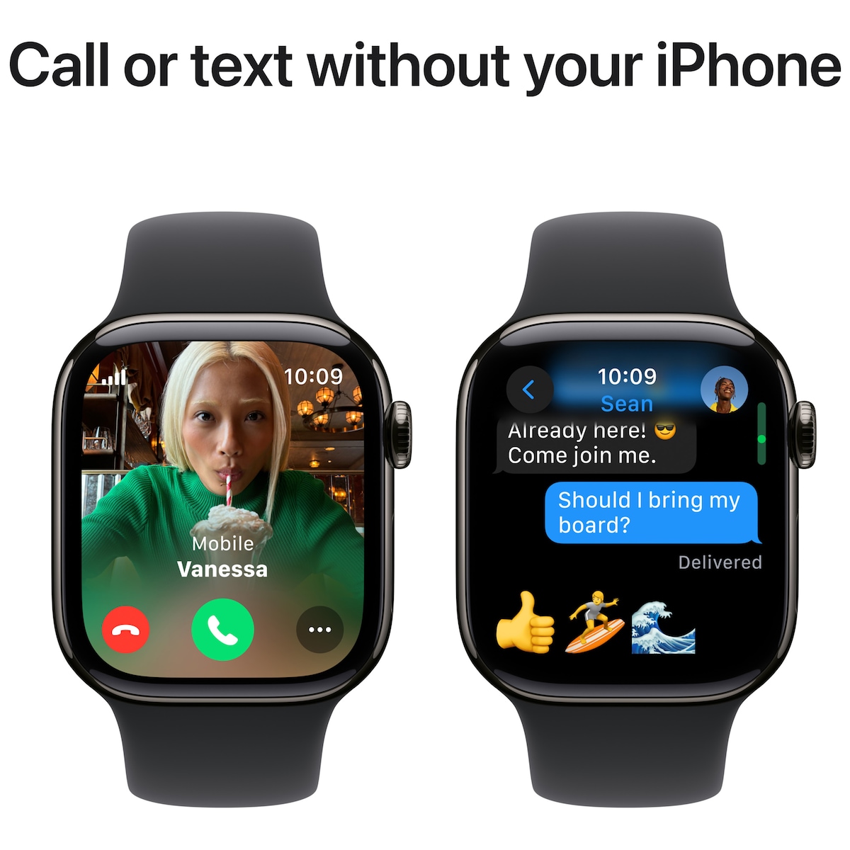 Apple Watch S10 42mm GPS+Cel (Skifertitan/Sort Sport Band) M/L