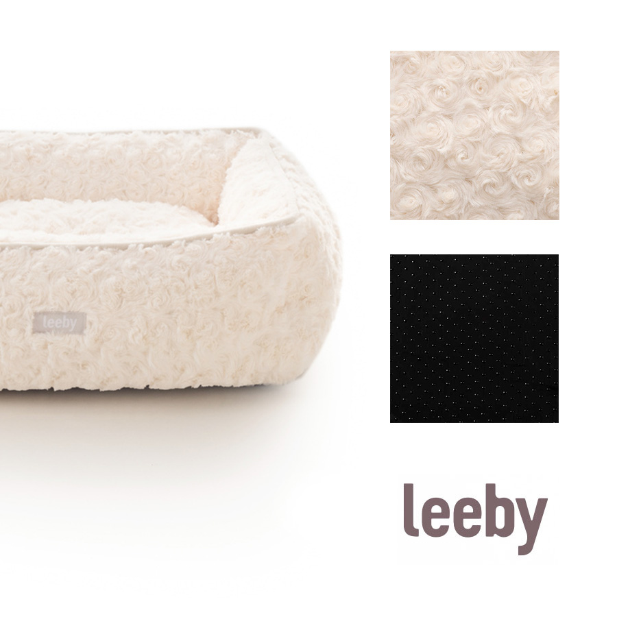 Cama super macia para filhotes Leeby com almofada removível.