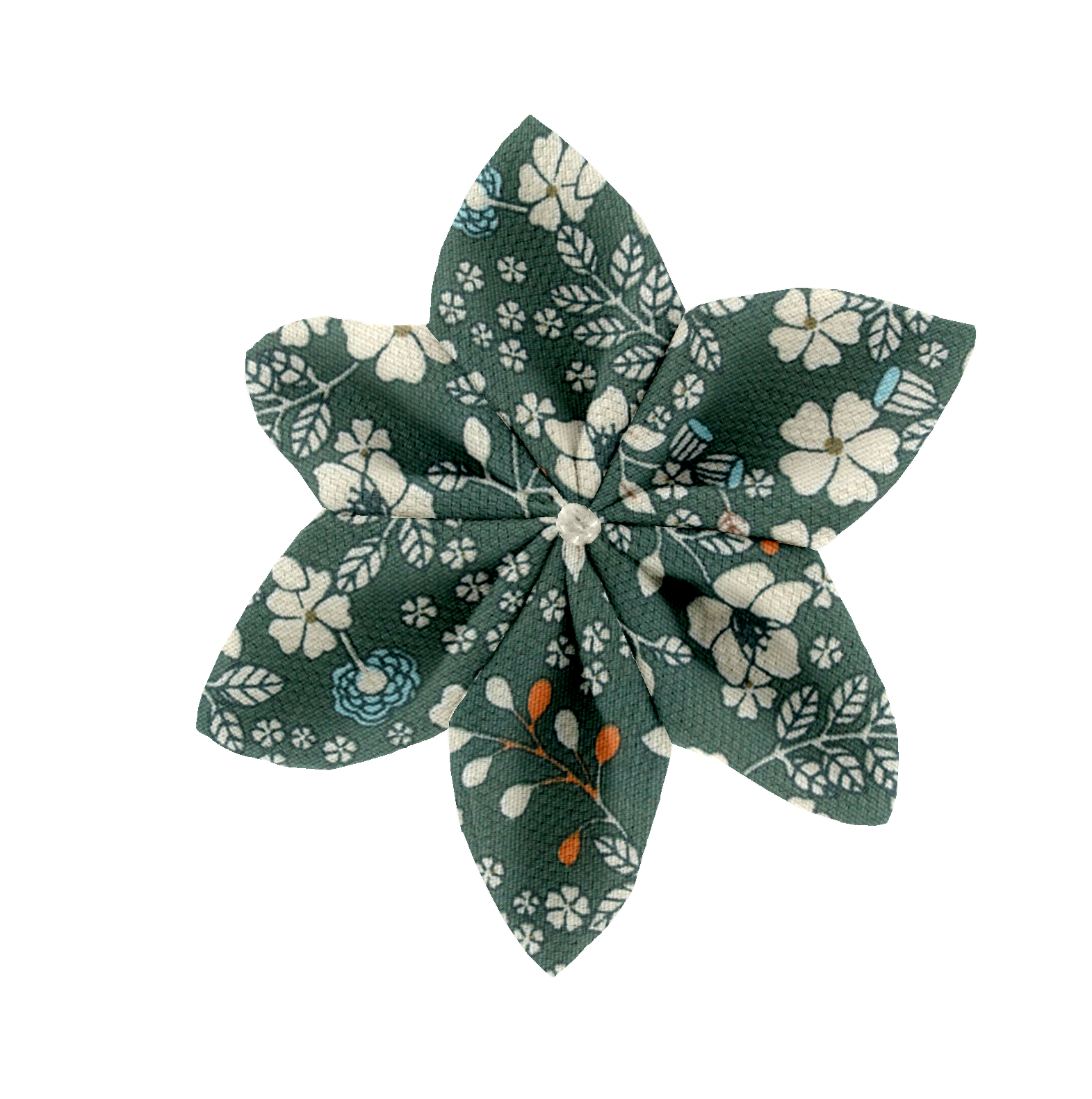 Barrette Fleur Étoile 4 Fleuri Kaki