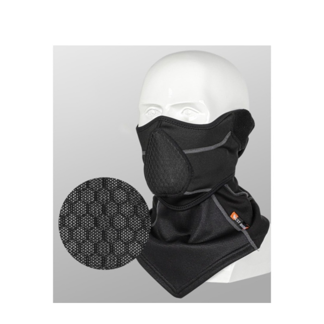 Thermo Bandana Schal Biker Sturm Maske (Motorrad / Ski / Fahrrad) - Schwarz
