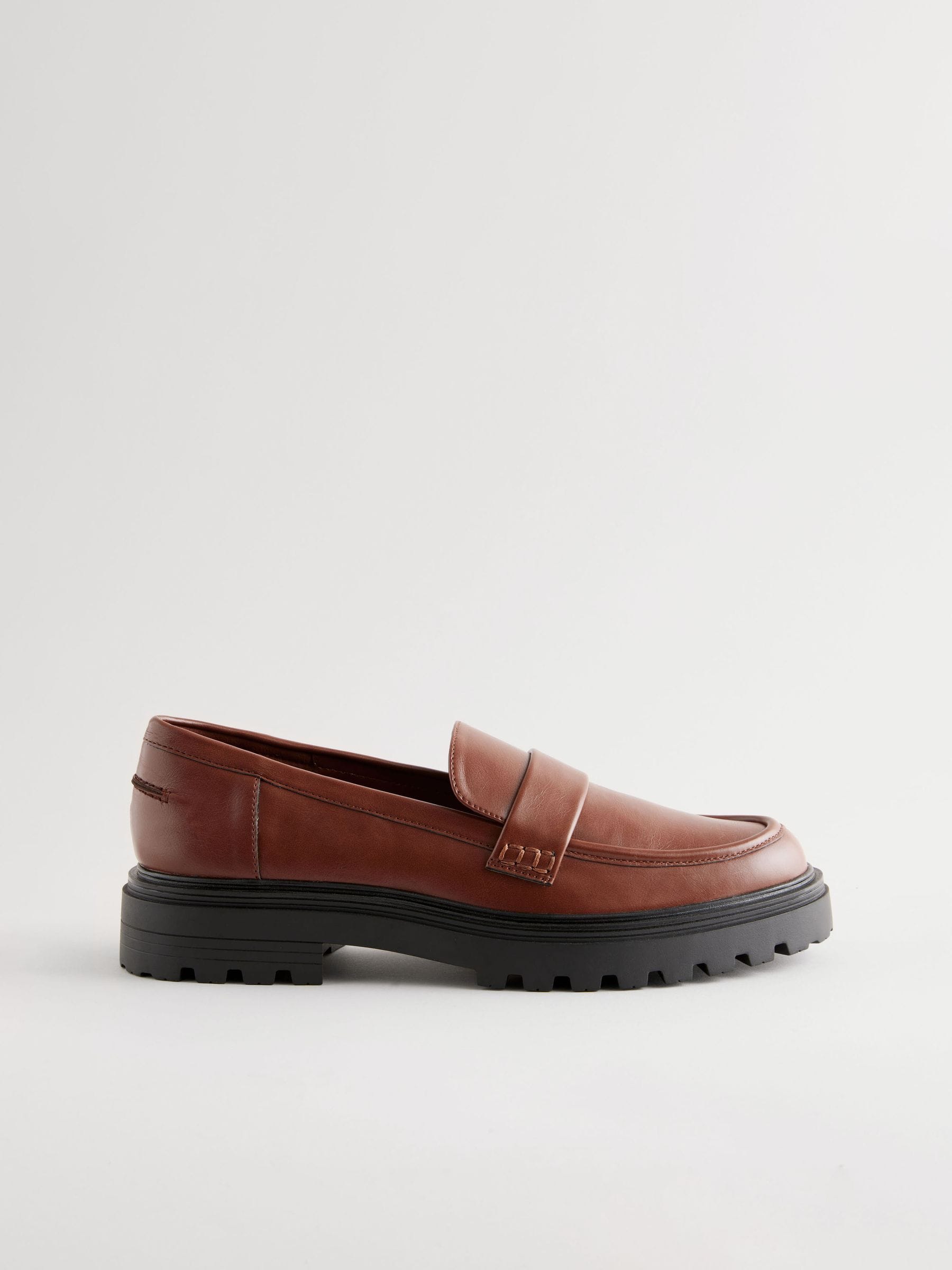 Lichtbruin - Loafers met dikke zool