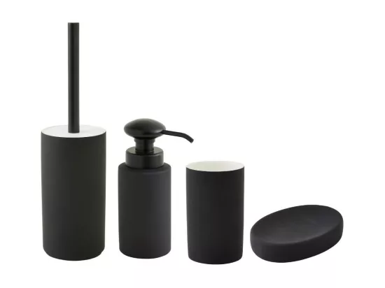 Set de salle de bain noir 4 pièces