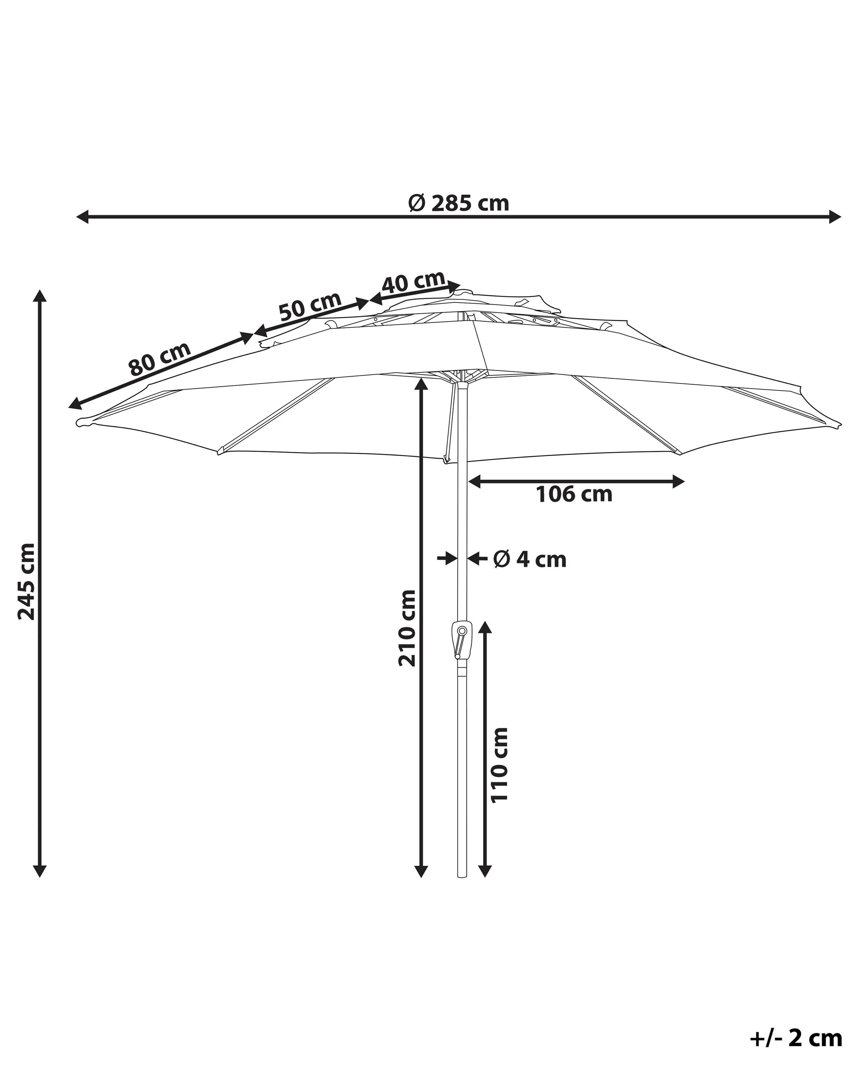 Parasol 285 cm BIBIONE Smaragdgroen