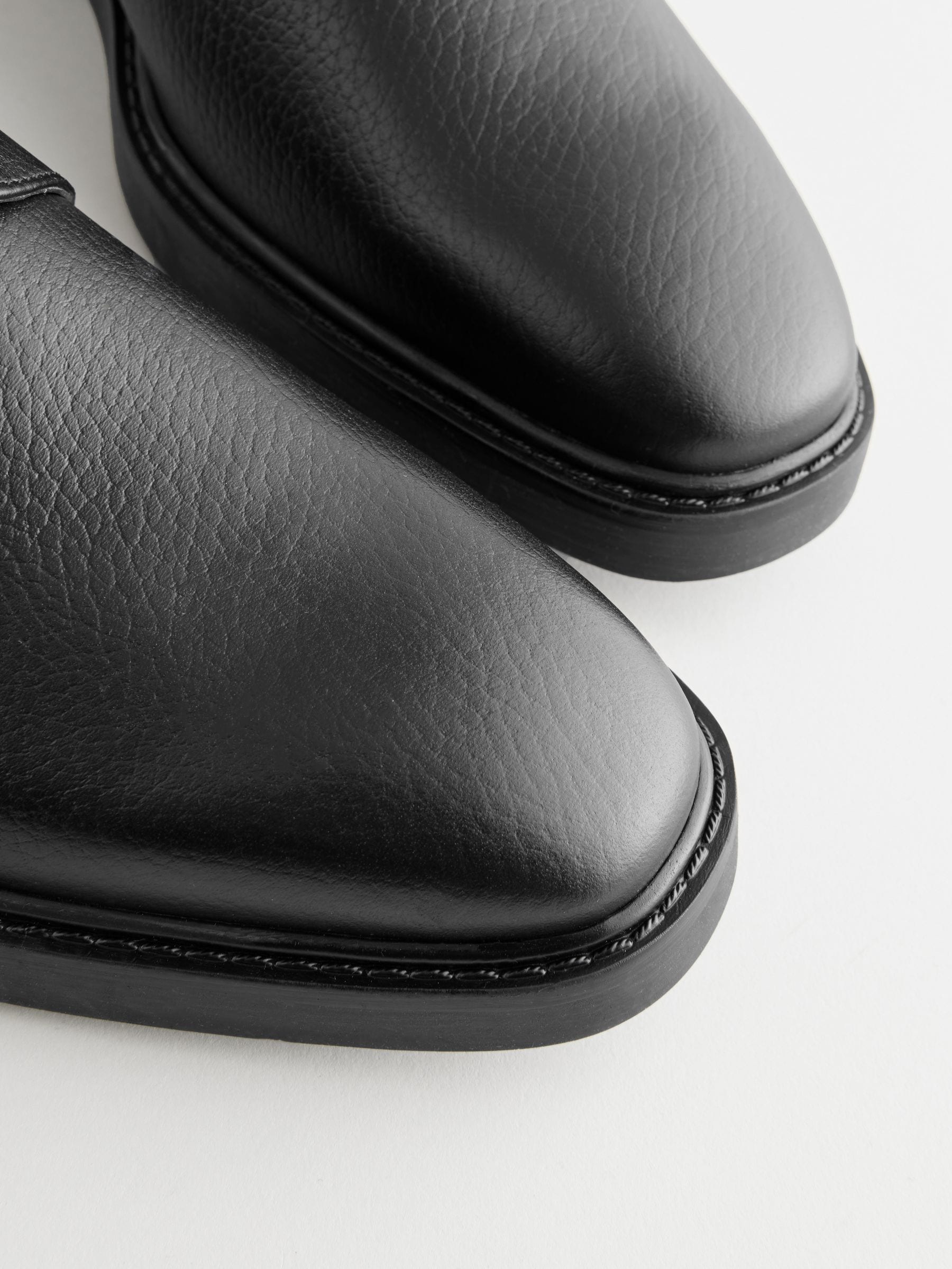 Zwart - Formele schoenen van getrommeld leer