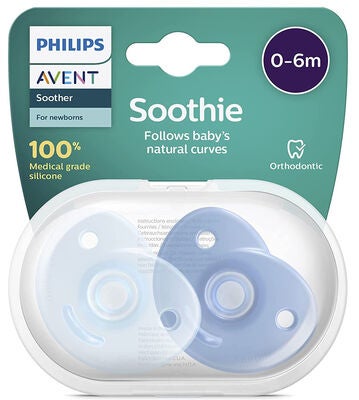 Philips Avent Curved Soothie 0-6m, Blå