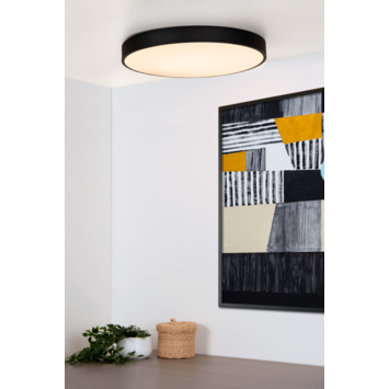 Lucide UNAR plafonnière Ø 49,5 cm LED dimb. 2700K 3 StepDim Zwart