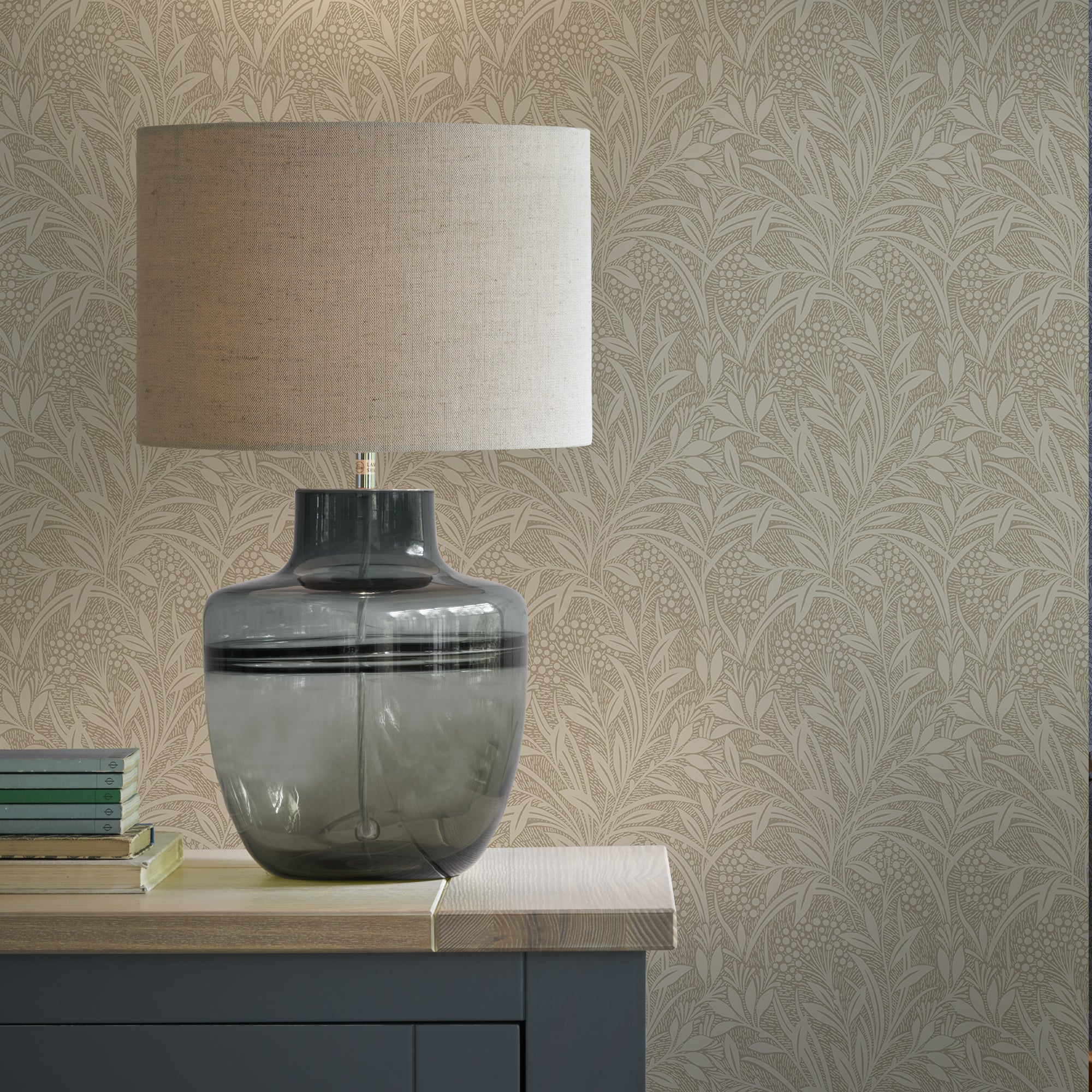 Laura Ashley Barley Behang - Planten - 10mx52cm - Beige