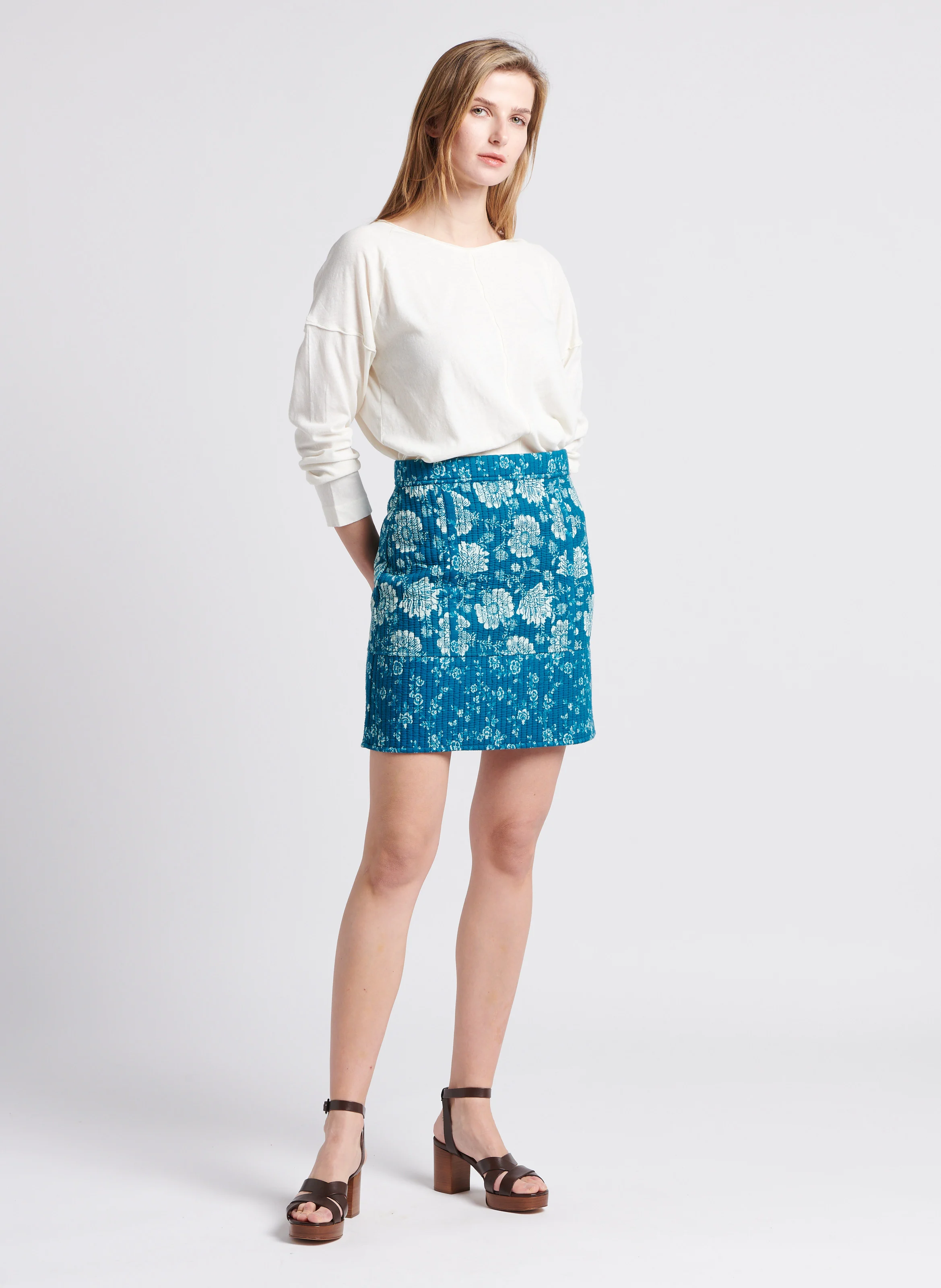 DAKOTA - Tee-shirt col bateau en coton mélangé | Blanc