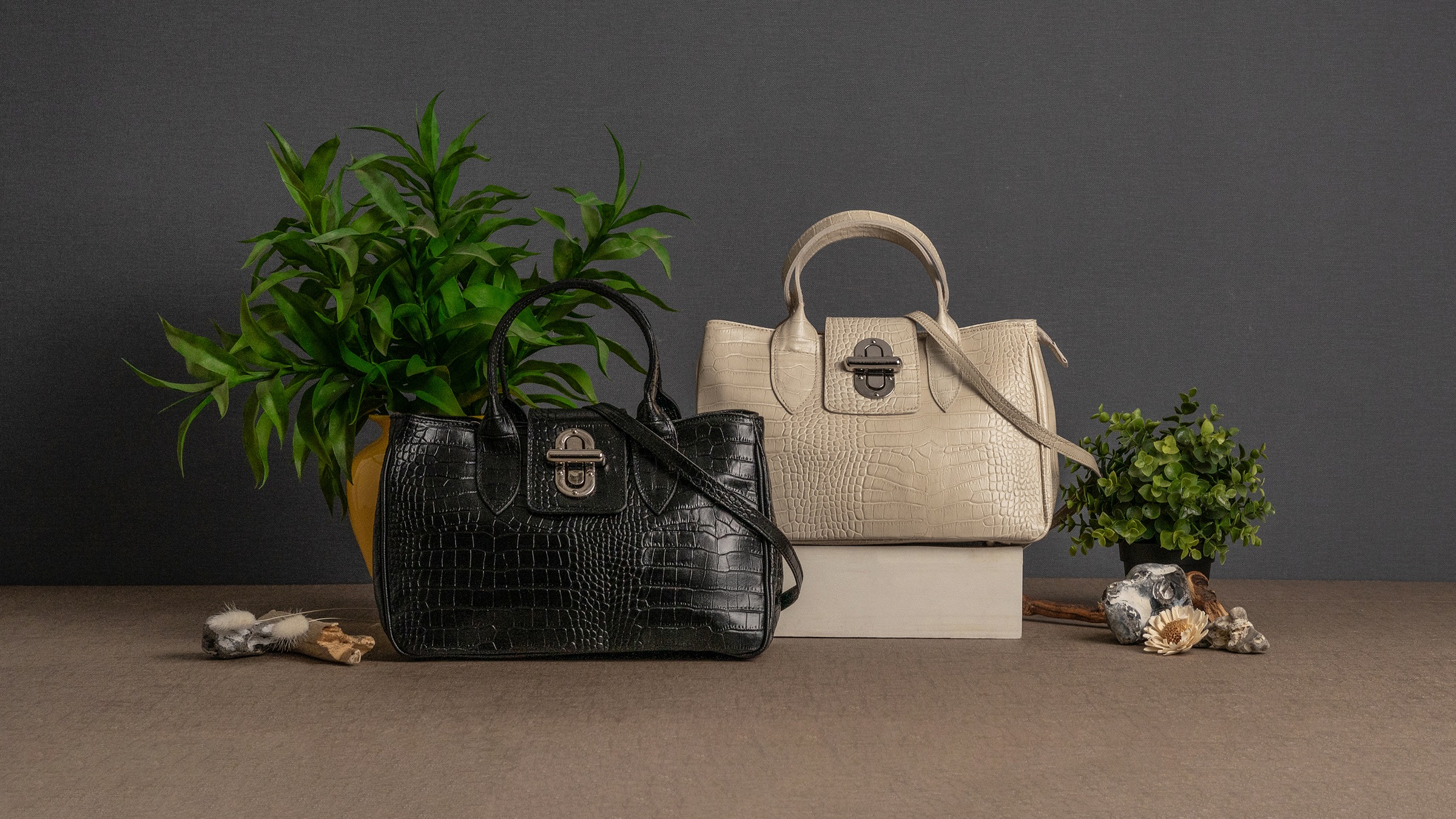 Cluty Henkeltasche echt Leder, Made in Italy