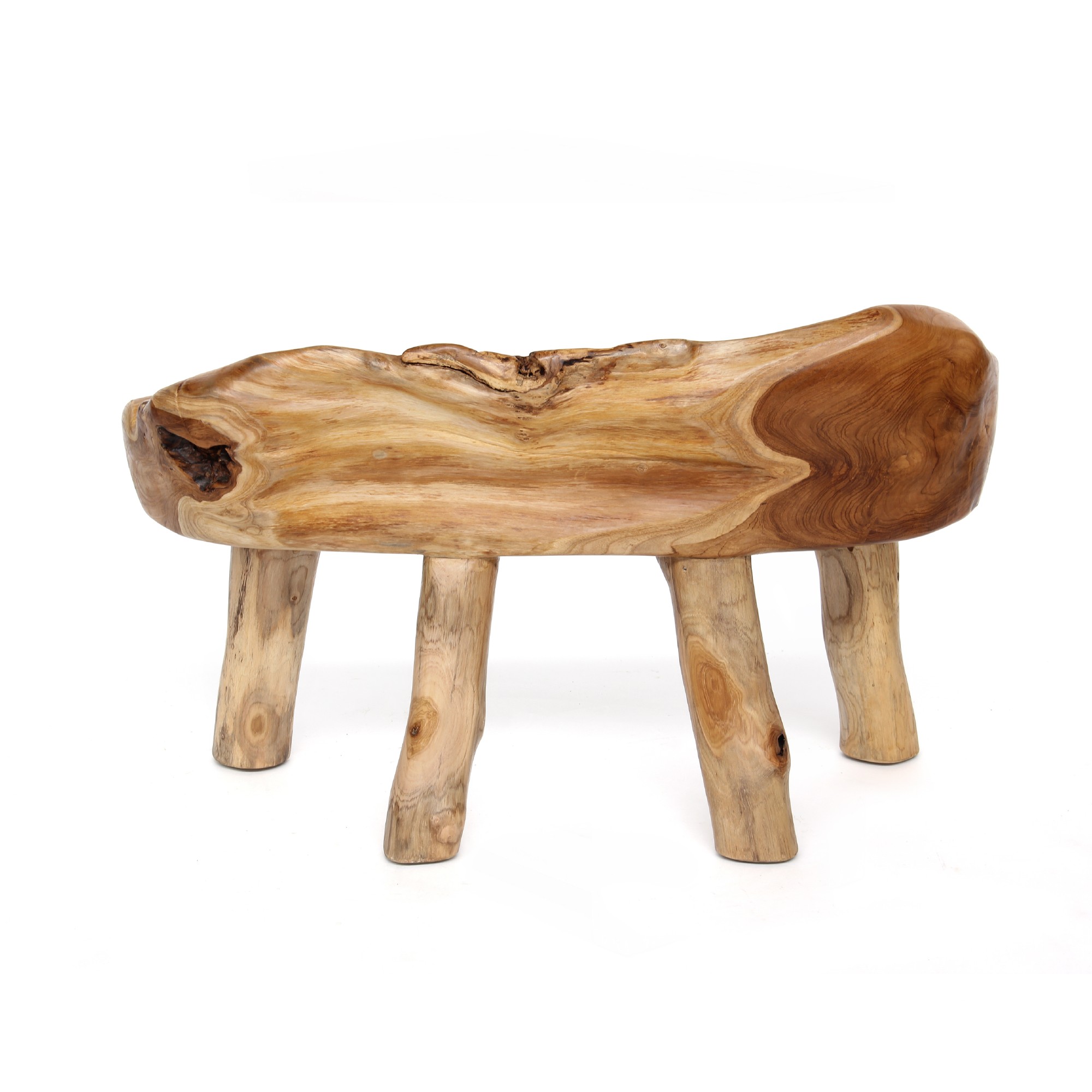 Wurzelholz-Bank, Teak natur, B 120 cm, H 85 cm, L 60 cm von fischer's lagerhaus