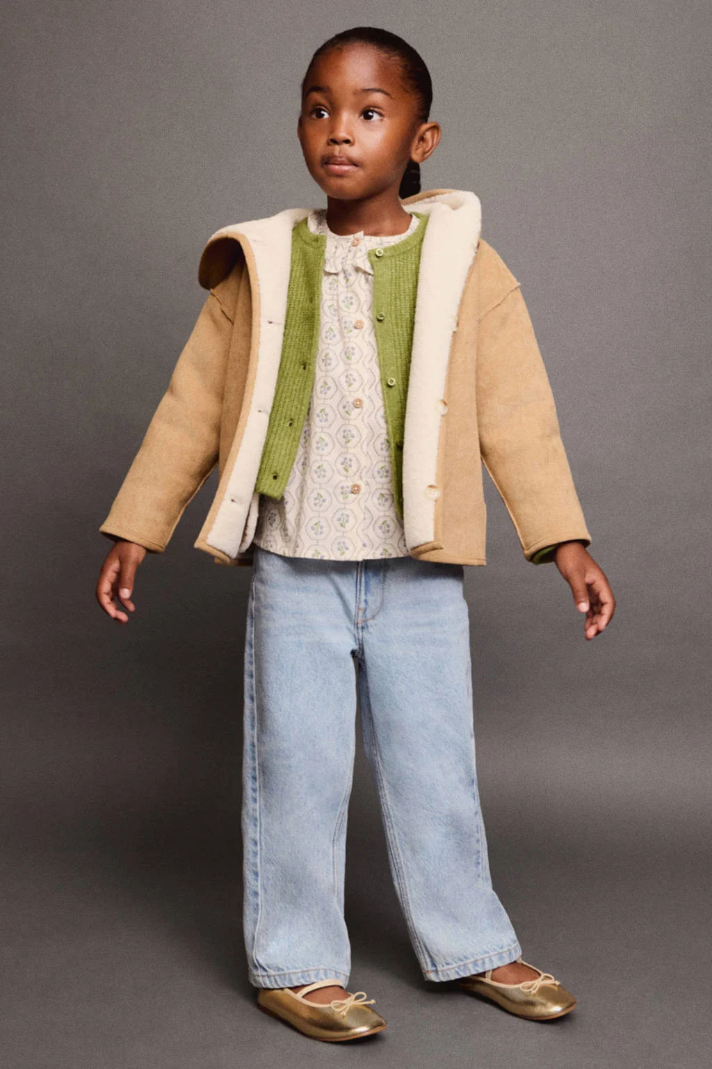 Mango Kids reversible jas bruin