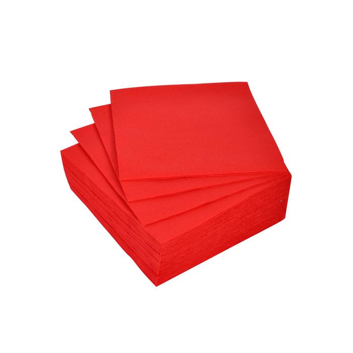 SET 40 SERVIETTES MICRO ROUGE 25X25CM
