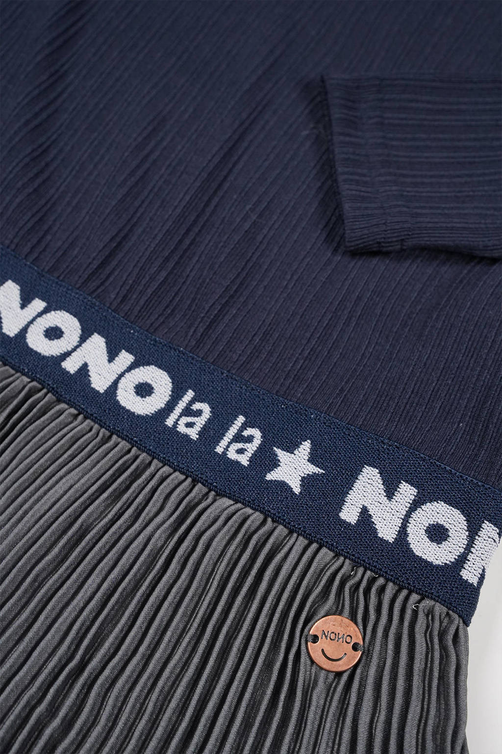 NONO gestreepte jurk Mika donkerblauw/paars/rood