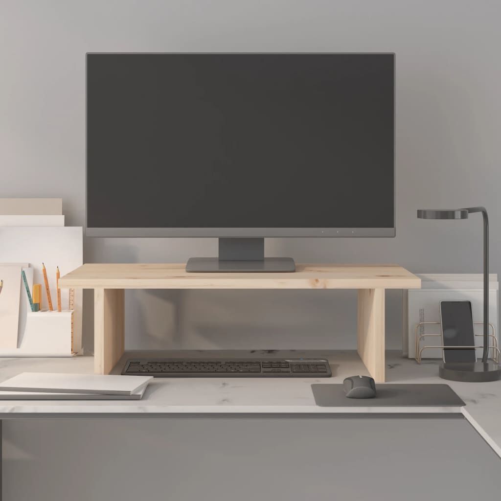 vidaXL Monitorstandaard, 50x27x15 cm, massief grenenhout