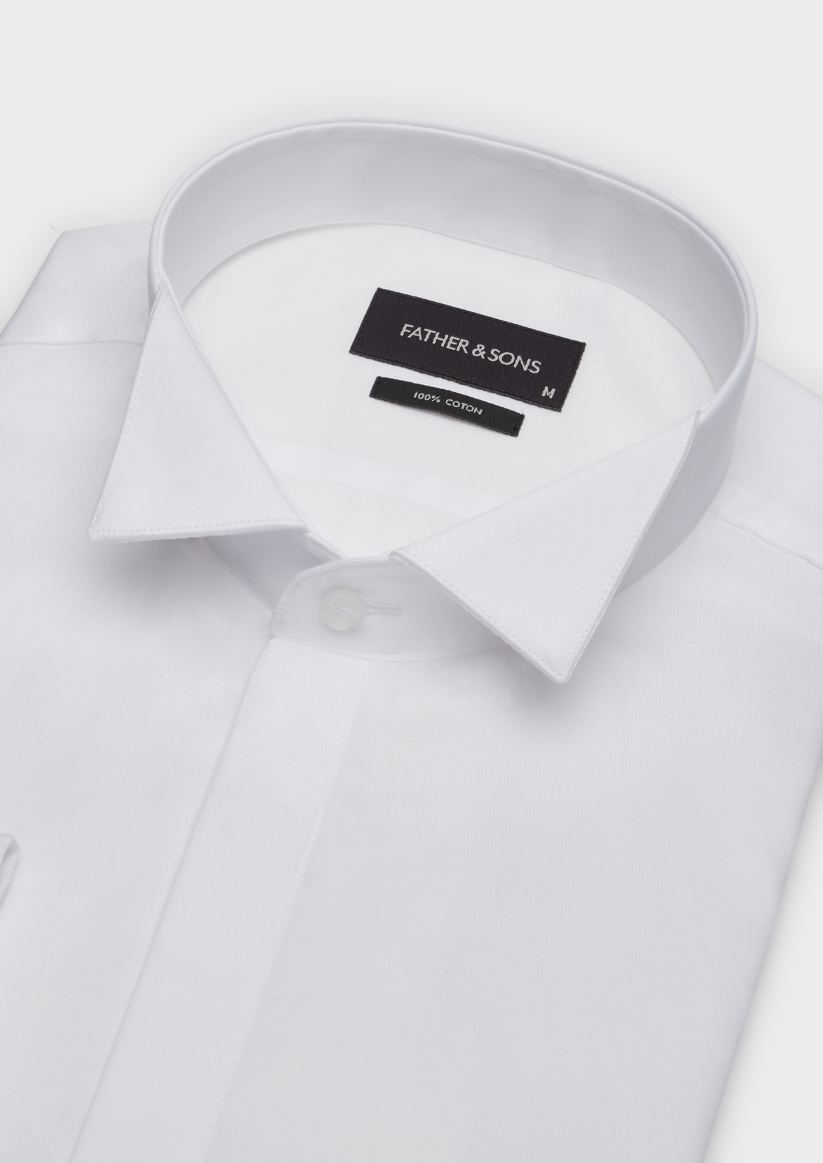 Chemise habillée Slim en popeline de coton blanc à col cassé