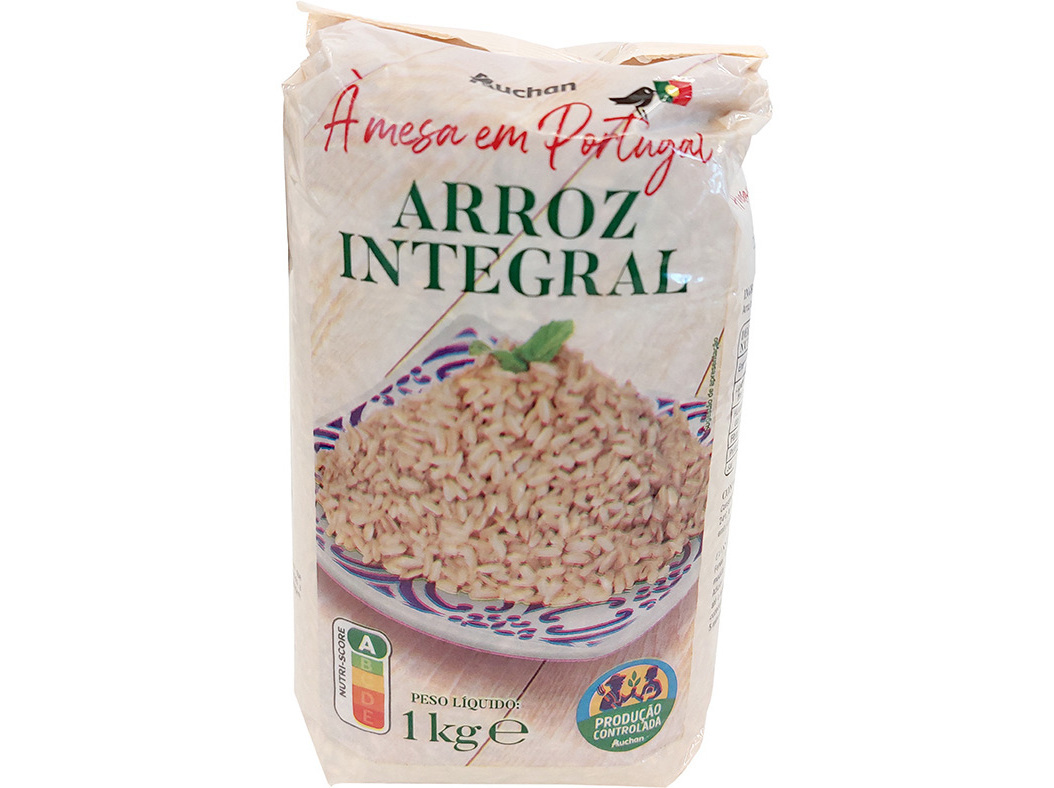 ARROZ INTEGRAL AUCHAN À MESA EM PORTUGAL CULTIVAMOS O BOM 1KG