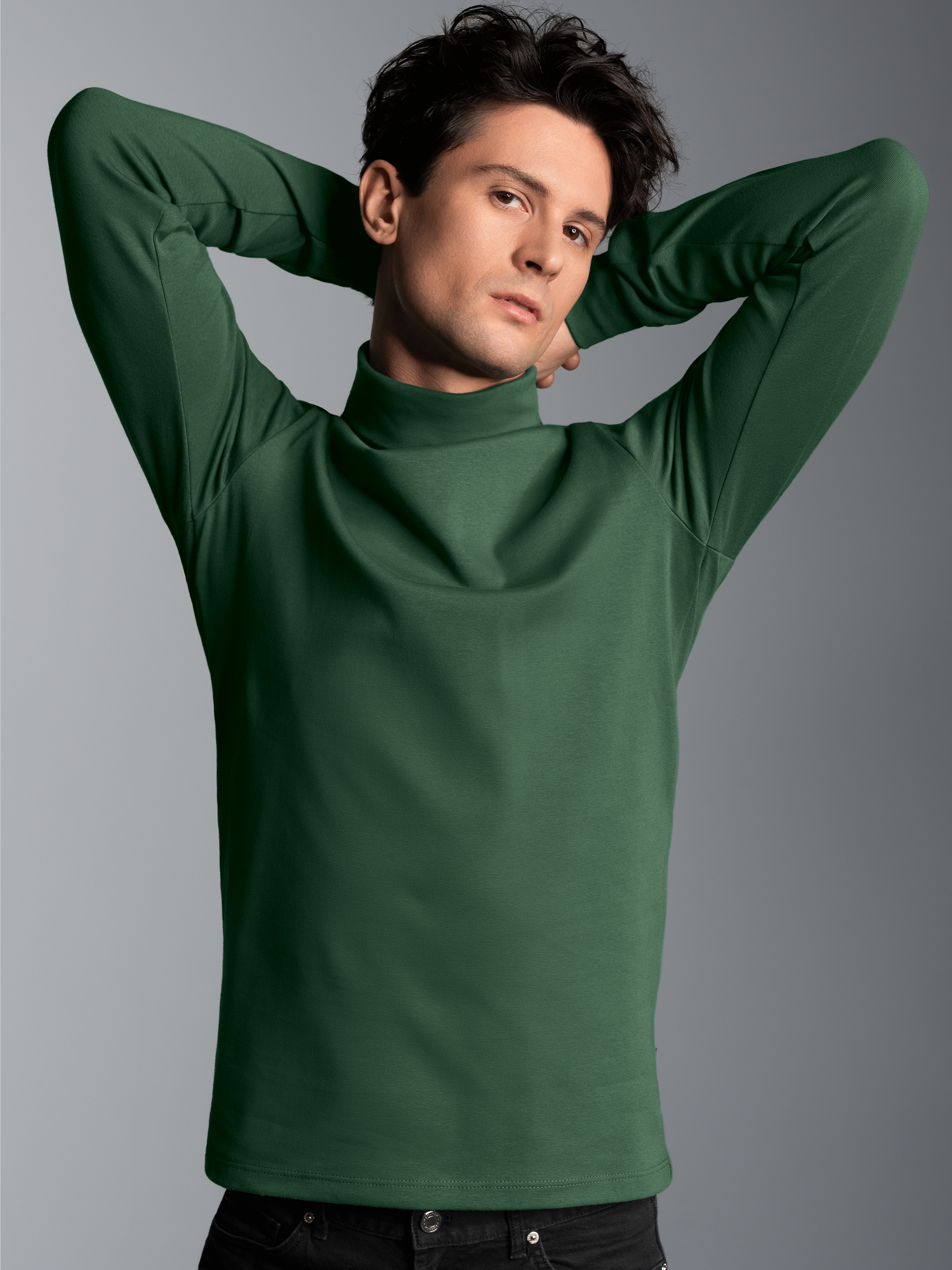 Langarm Ski- und Sport-Rollkragenpullover Efeu