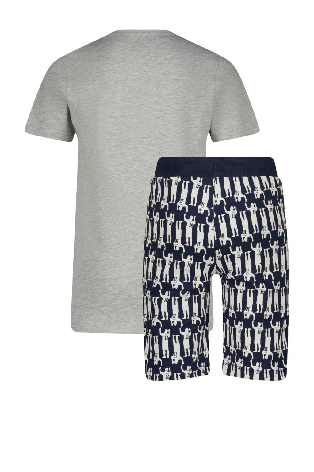 Messi shortama Silhouette met printopdruk grijs melange/zwart