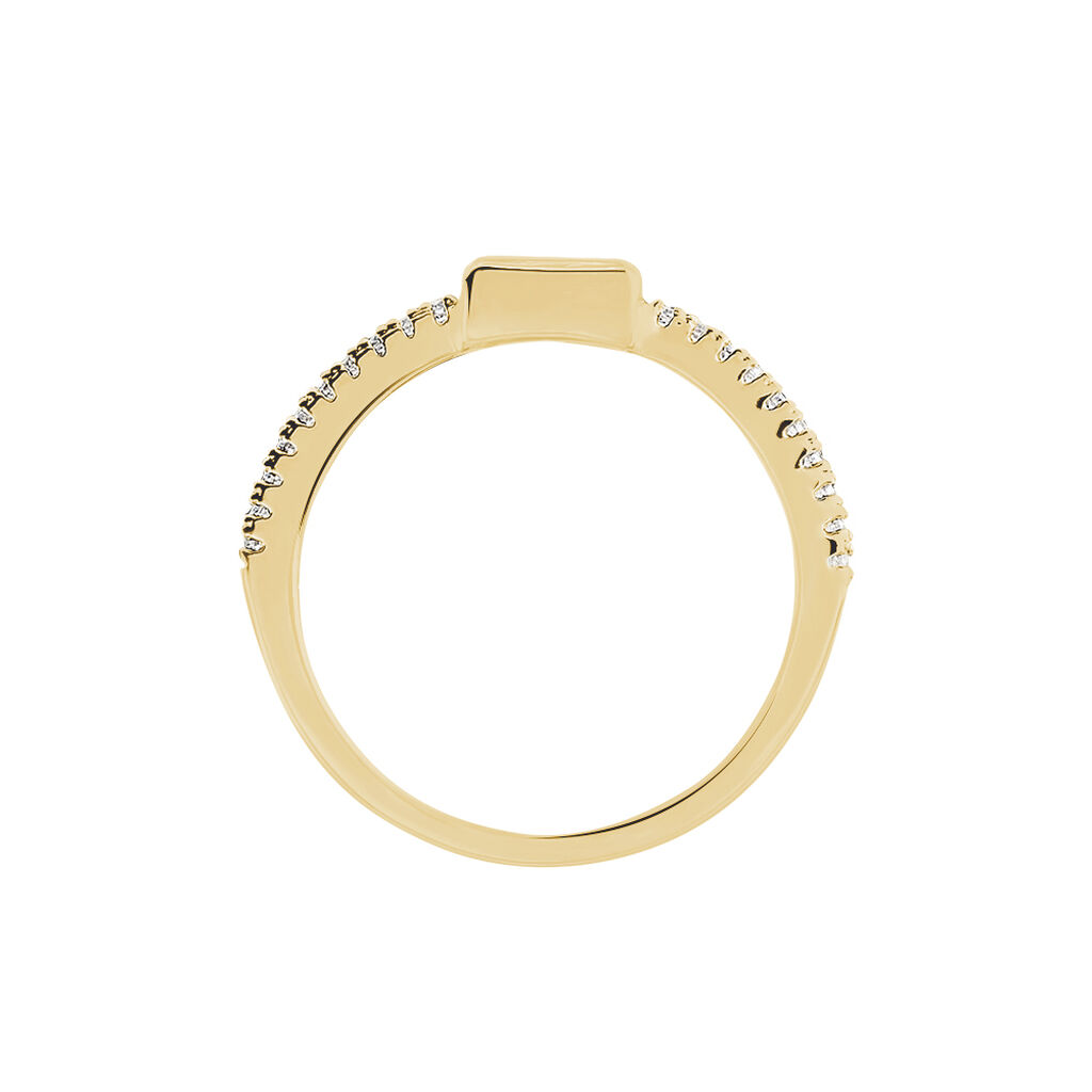 Bague Plaqué Or Jaune Calvina Pierre Synthétique