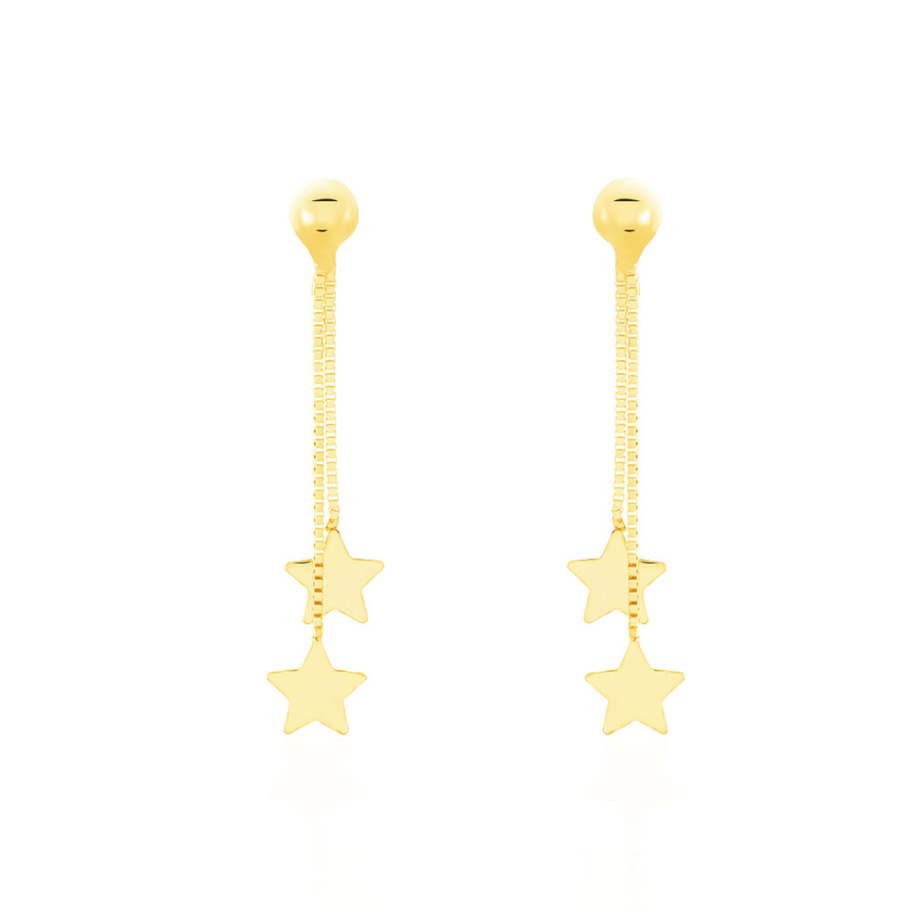 Boucles D'oreilles Pendantes Alphonsine Etoile Or Jaune
