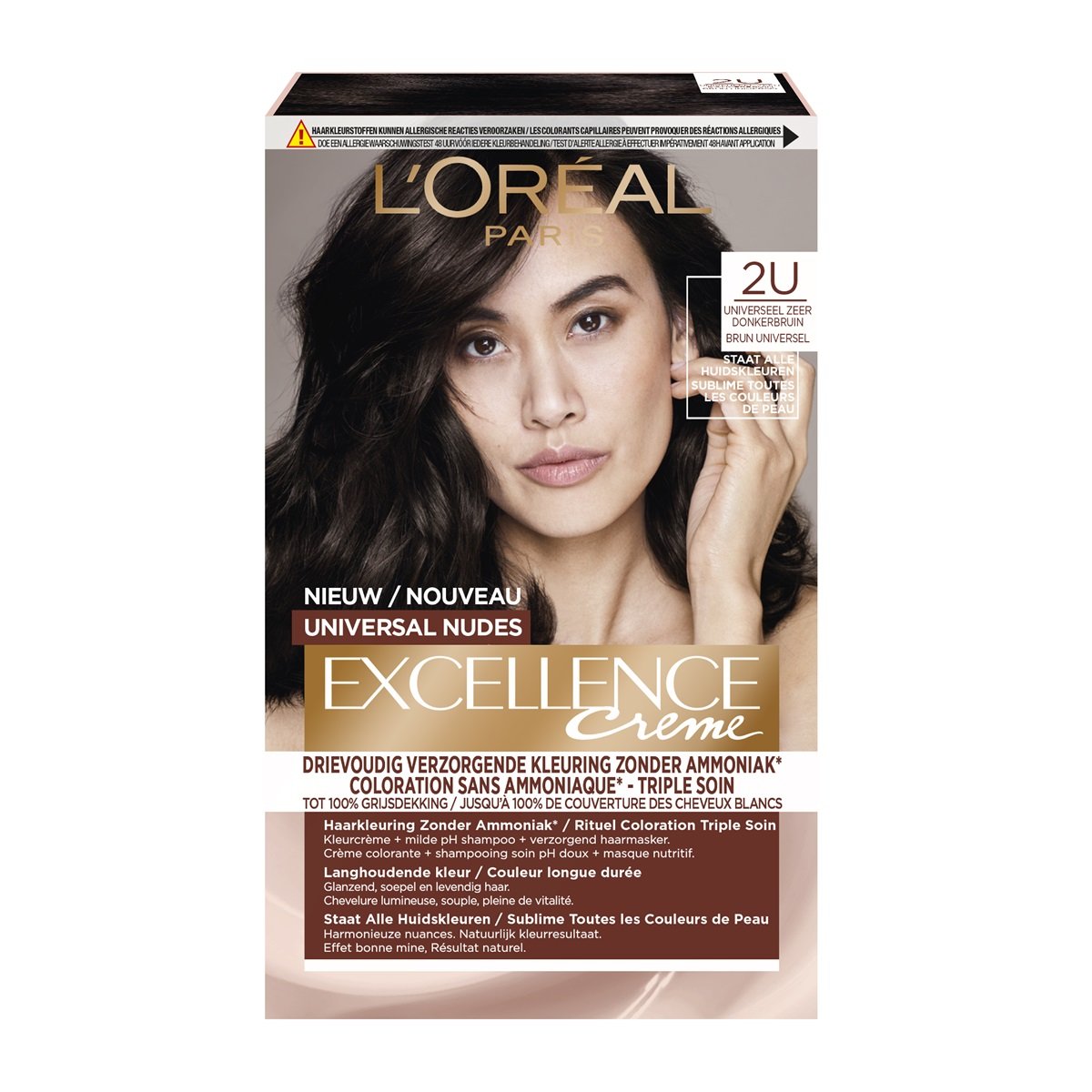 L’Oréal Excellence 2U Universal Nudes Zeer Donkerbruin (1 stuk)