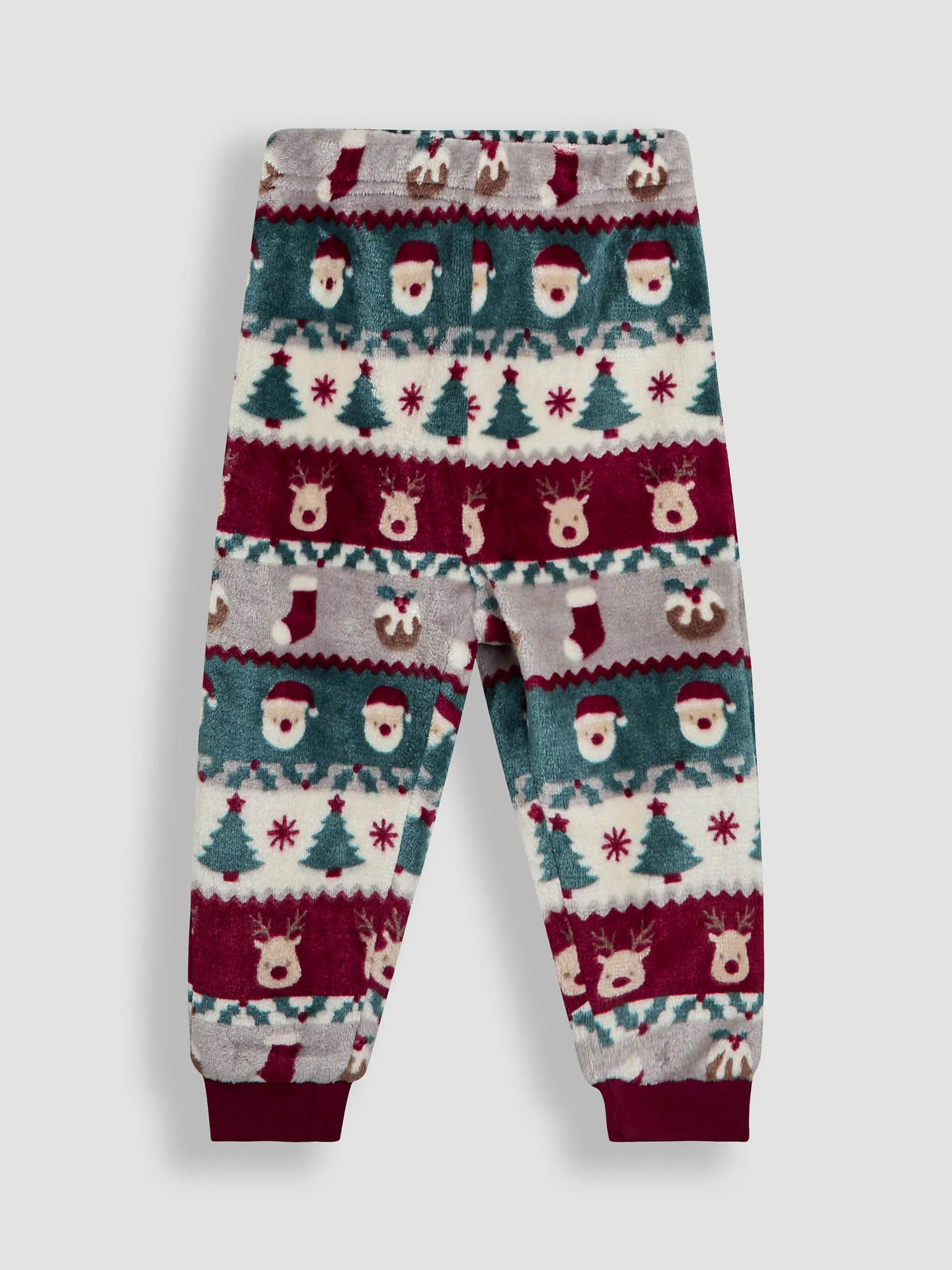JoJo Maman Bébé Christmas Fairisle Print Fleece Pyjamas