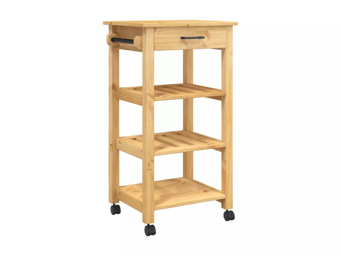 Chariot de cuisine MONZA 48x40x90 cm bois massif de pin