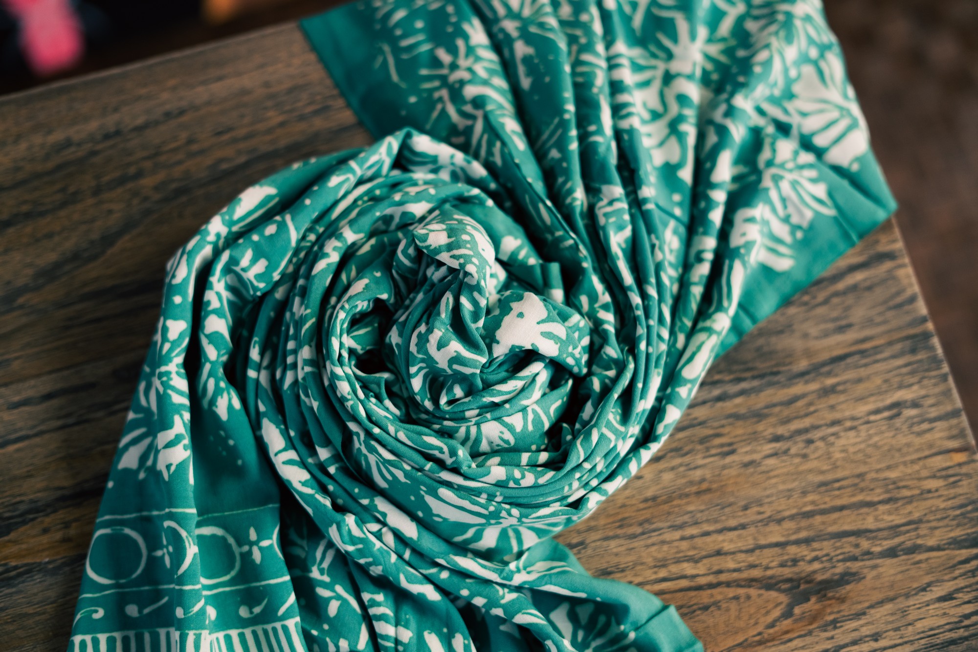 Sarong mit Kokosnuss-Schnalle, grün, weiß, L 115 cm, B 225 cm günstig bestellen