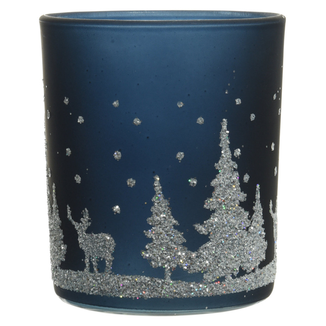 Teelichtglas - Weihnachten - ca. 7 x 8,5 cm - 1 Stück