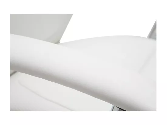 Fauteuil de bureau à roulettes design blanc et acier chromé WALL STREET